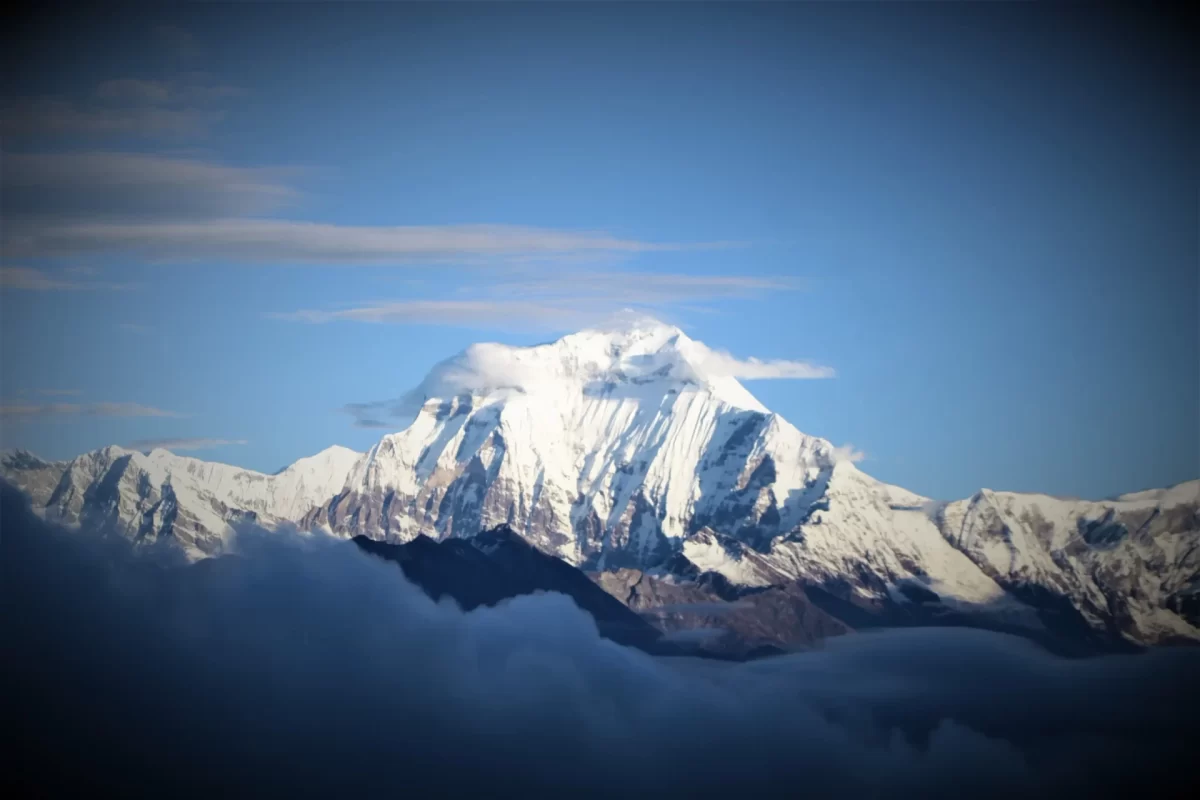 Close view of Mt. Dhaulagiri from Khopra Dada